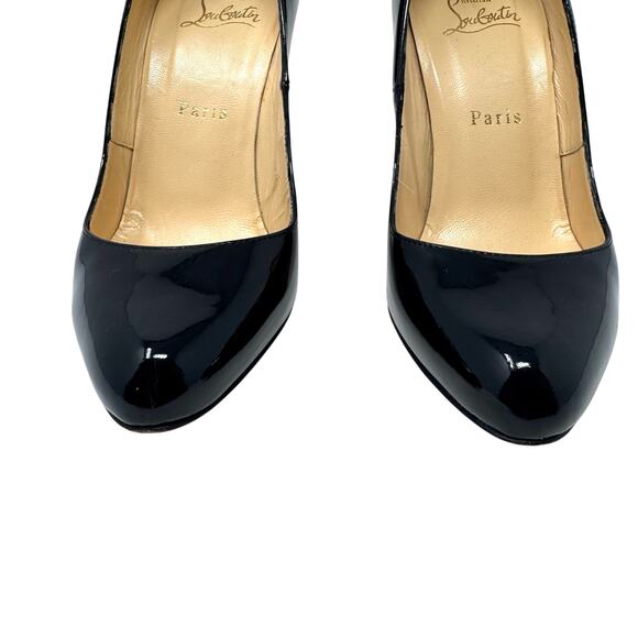 Christian Louboutin New Simple Pump 120 Black Patent Leather Heels Size 37 / 7 - Picture 3 of 14